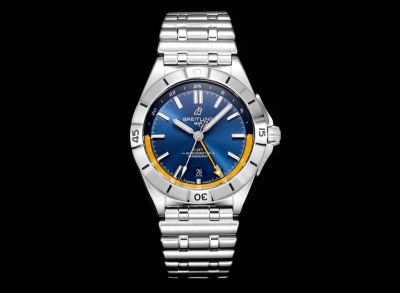 Breitling 40MM Etc 2836 GMT Dual-time Premium Steel Blue with Yellow Watch